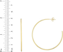 Load image into Gallery viewer, 14k Yellow Gold 1.5mm x 50mm High Polish Open C Hoop Earrings
