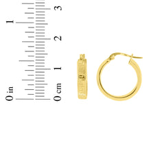 Load image into Gallery viewer, 14k Yellow Gold 15mm Polished Greek Key Hoop Earrings
