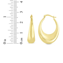 Load image into Gallery viewer, 14k Yellow Gold 28.5mm Polished Puff Hoop Earrings
