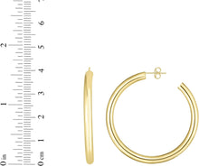 Load image into Gallery viewer, 14k Yellow Gold 4mm x 30mm High Polish Open C Hoop Earrings
