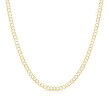 Load image into Gallery viewer, 10k Yellow Gold and White Gold 3mm Solid Two-Tone Curb Cuban Chain Necklace
