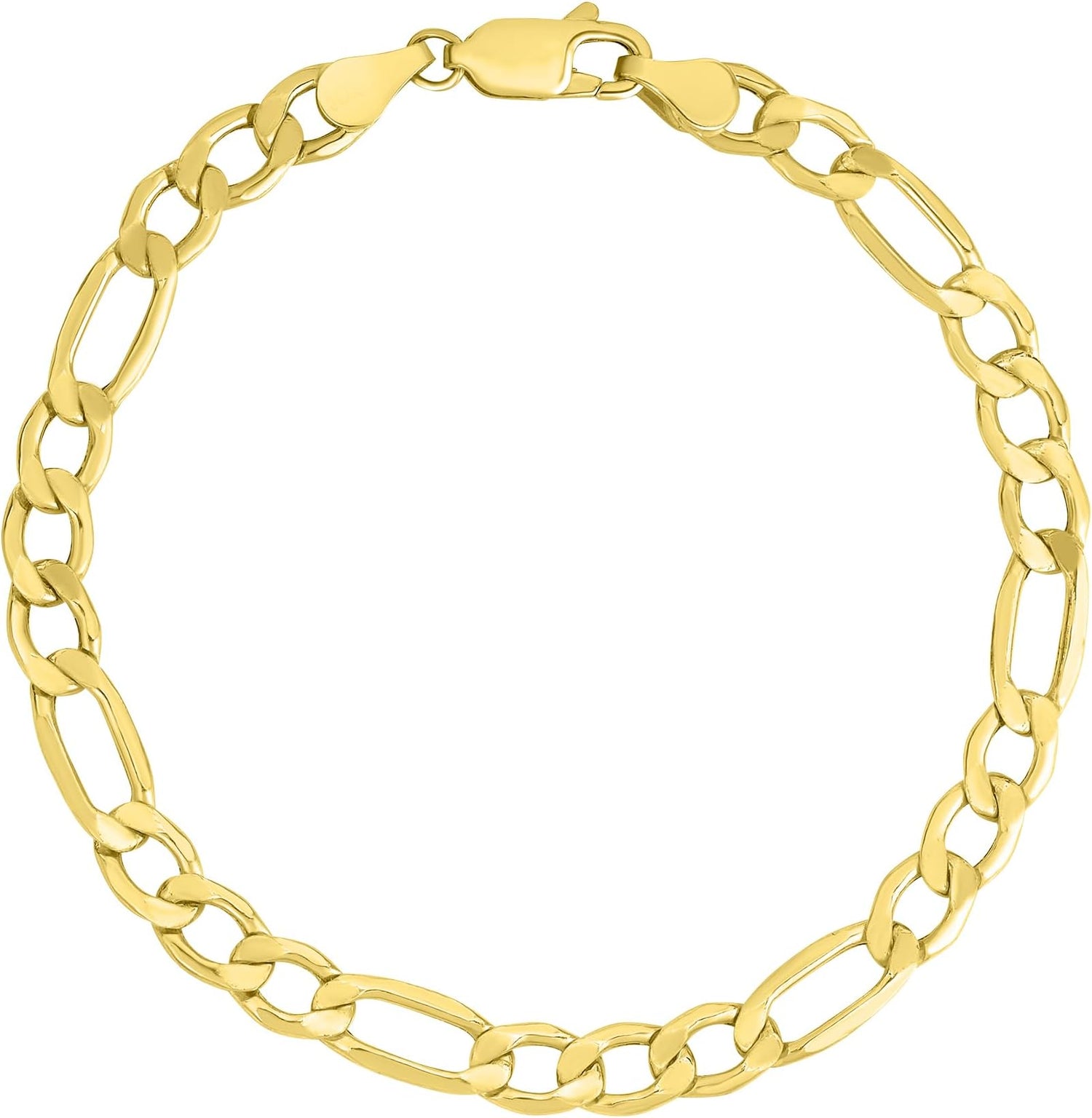 10k Yellow Gold 4.5mm Lite Figaro Chain Link Bracelet or Anklet