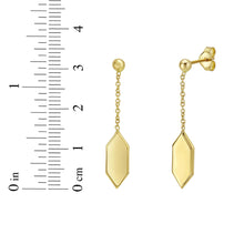 Load image into Gallery viewer, 14k Yellow Gold and White Gold 33mm Hexagon Drop Hoop Earrings
