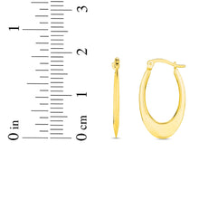 Load image into Gallery viewer, 14k Yellow Gold 19mm Graduated Oval Back to Back Hoop Earrings
