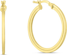 Load image into Gallery viewer, 14k Yellow Gold 20mm Round Concentric Hoops Earrings
