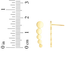 Load image into Gallery viewer, 14k Yellow Gold 17.9mm Graduated Circles Ear Climber Earrings
