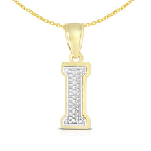 Load image into Gallery viewer, 10k Yellow Gold and White Gold 15mm 3D Alphabet Initial A Pendant
