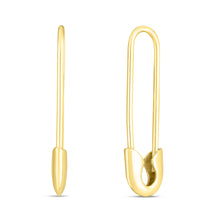 Load image into Gallery viewer, 14k Yellow Gold 23mm Safety Pin Earrings
