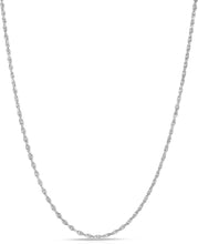 Load image into Gallery viewer, 14k White Gold 2.5mm Solid Rope Chain Diamond Cut Necklace
