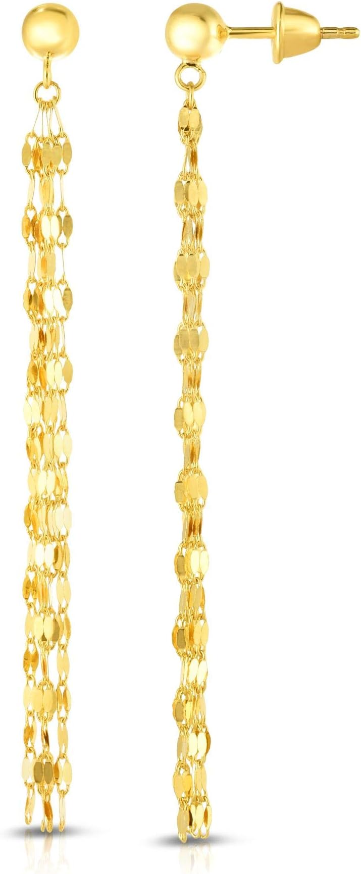 14k Yellow Gold 62mm Shoulder Duster Earrings