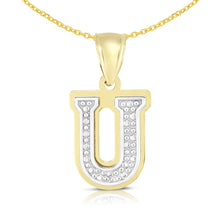 Load image into Gallery viewer, 10k Yellow Gold and White Gold 15mm 3D Alphabet Initial A Pendant
