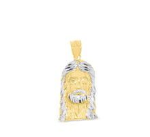 Load image into Gallery viewer, 10k Yellow Gold Face of Jesus Christ Two-Tone Religious Pendant
