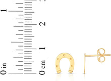 Load image into Gallery viewer, 14k Yellow Gold 8.5mm Horseshoe Stud Earrings
