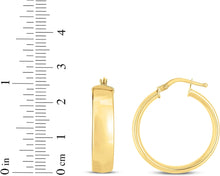 Load image into Gallery viewer, 14k Yellow Gold Small High Polish Domed Wedding Band Hoop Earrings
