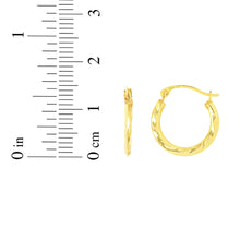 Load image into Gallery viewer, 14k Yellow Gold 15mm Twisted Back to Back Hoop Earrings
