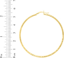 Load image into Gallery viewer, 10k Yellow Gold 2mm Diamond Cut Round Tube Hoop Earrings
