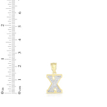 Load image into Gallery viewer, 10k Yellow Gold and White Gold 15mm 3D Alphabet Initial A Pendant
