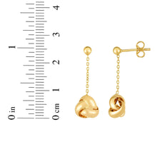 Load image into Gallery viewer, 14k Yellow Gold 26mm Polished Love Knot Drop Earrings
