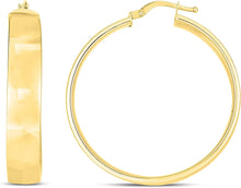 Load image into Gallery viewer, 14k Yellow Gold Small High Polish Domed Wedding Band Hoop Earrings
