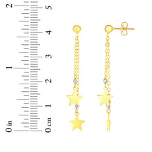 Load image into Gallery viewer, 14k Yellow Gold and White Gold 47mm Double Star Drop Earrings
