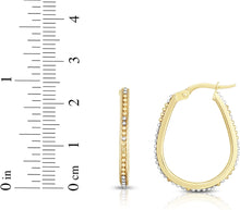 Load image into Gallery viewer, 14k Yellow Gold 24mm Bead Design Hoop Earrings
