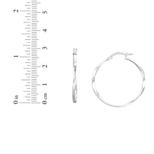 Load image into Gallery viewer, 14k White Gold 30mm Twisted Hoop Earrings
