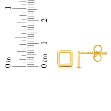 Load image into Gallery viewer, 14k Yellow Gold 7mm Open Square Stud Earrings
