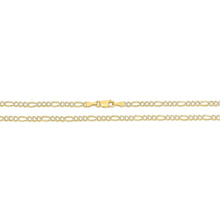 Load image into Gallery viewer, 10k Yellow Gold and White Gold 2.5mm Solid Two-Tone Figaro Chain Necklace
