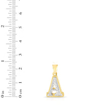 Load image into Gallery viewer, 10k Yellow Gold and White Gold 15mm 3D Alphabet Initial A Pendant
