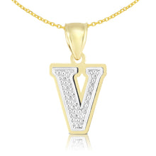 Load image into Gallery viewer, 10k Yellow Gold and White Gold 15mm 3D Alphabet Initial A Pendant
