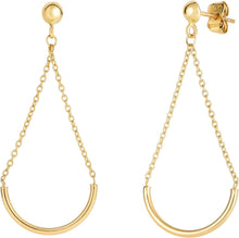 Load image into Gallery viewer, 14k Yellow Gold 40mm Polished Curved Bar Drop Earrings
