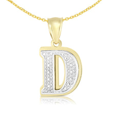 Load image into Gallery viewer, 10k Yellow Gold and White Gold 15mm 3D Alphabet Initial A Pendant
