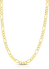 Load image into Gallery viewer, 10k Yellow Gold 2.5mm Solid Figaro Chain Link Necklace - 16 inch
