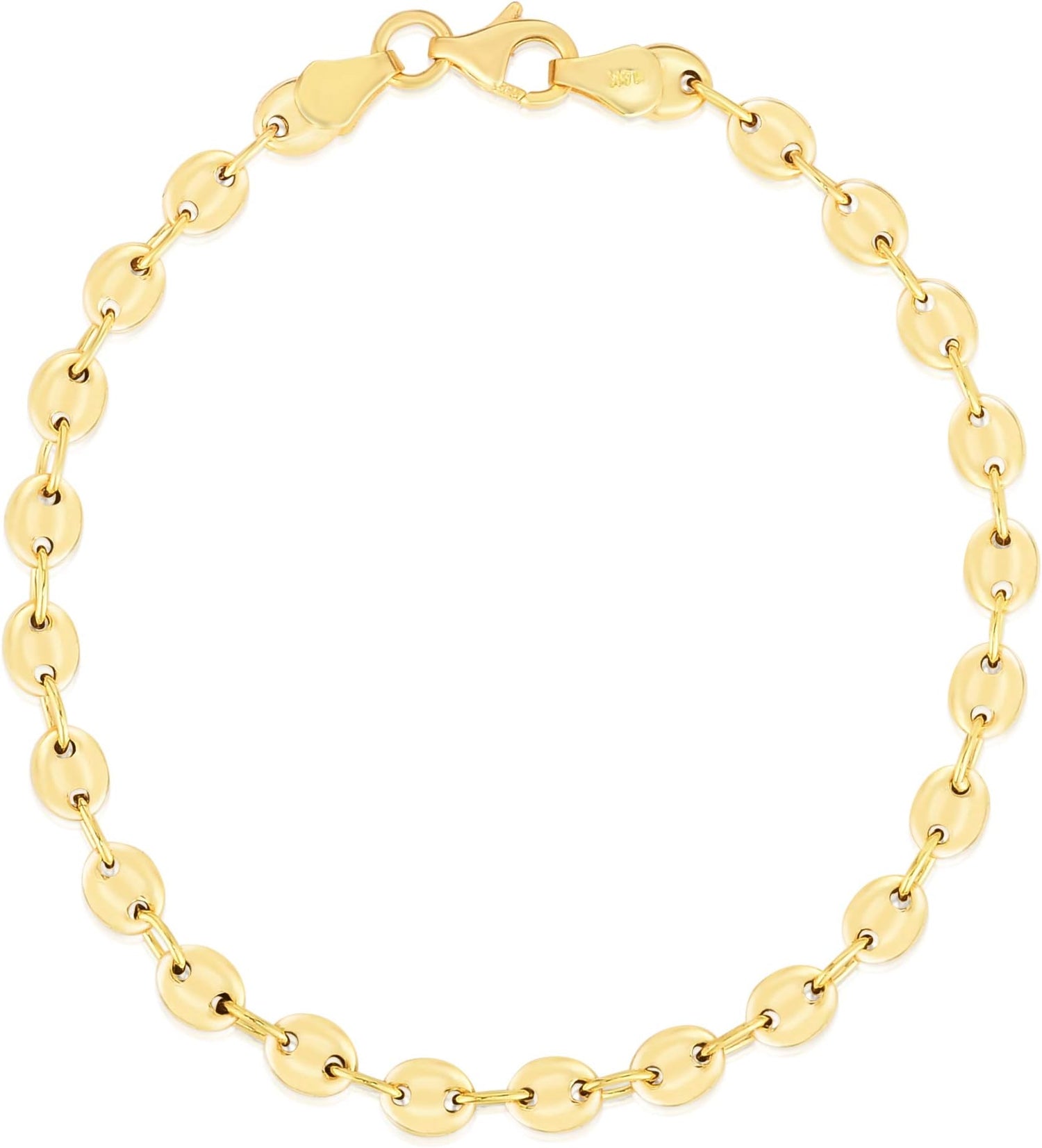 10k Yellow Gold 4.7mm Puff Mariner Bracelet or Anklet