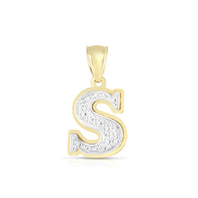 Load image into Gallery viewer, 10k Yellow Gold and White Gold 15mm 3D Alphabet Initial A Pendant
