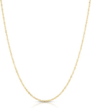 Load image into Gallery viewer, 10k Yellow Gold or White Gold 1.3mm Solid Thin Singapore Chain Necklace
