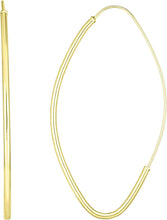 Load image into Gallery viewer, 14k Yellow Gold Medium High Polish Marquise Round Tube Hoop Earrings
