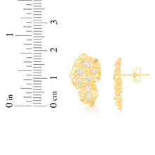 Load image into Gallery viewer, 10k Yellow Gold CZ Solid Nugget Earrings
