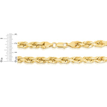 Load image into Gallery viewer, 10k Yellow Gold 8mm Solid Diamond Cut Rope Chain Necklace
