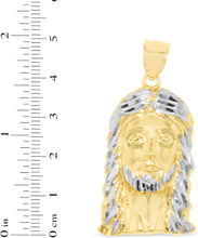 Load image into Gallery viewer, 10k Yellow Gold Face of Jesus Christ Two-Tone Religious Pendant
