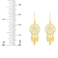 Load image into Gallery viewer, 14k Yellow Gold 32mm Dreamcatcher Earrings
