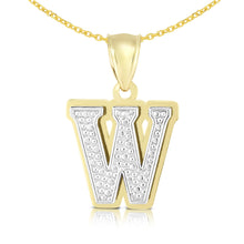 Load image into Gallery viewer, 10k Yellow Gold and White Gold 15mm 3D Alphabet Initial A Pendant
