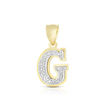 Load image into Gallery viewer, 10k Yellow Gold and White Gold 15mm 3D Alphabet Initial A Pendant
