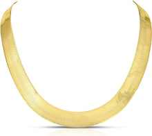 Load image into Gallery viewer, 10k Yellow Gold 15mm Silky Herringbone Chain Necklace
