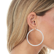 Load image into Gallery viewer, 14k White Gold 3mm High Polish Round Tube Hoop Earrings
