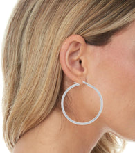 Load image into Gallery viewer, 10k White Gold 15mm x 2.5mm High Polish Round Tube Hoop Earrings
