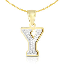 Load image into Gallery viewer, 10k Yellow Gold and White Gold 15mm 3D Alphabet Initial A Pendant
