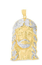 Load image into Gallery viewer, 10k Yellow Gold Face of Jesus Christ Two-Tone Religious Pendant
