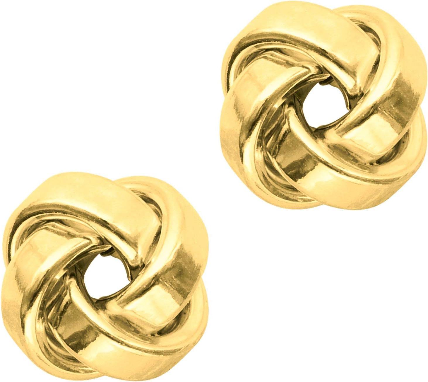 14k Yellow Gold 8mm Medium Polished Love Knot Stud Earrings