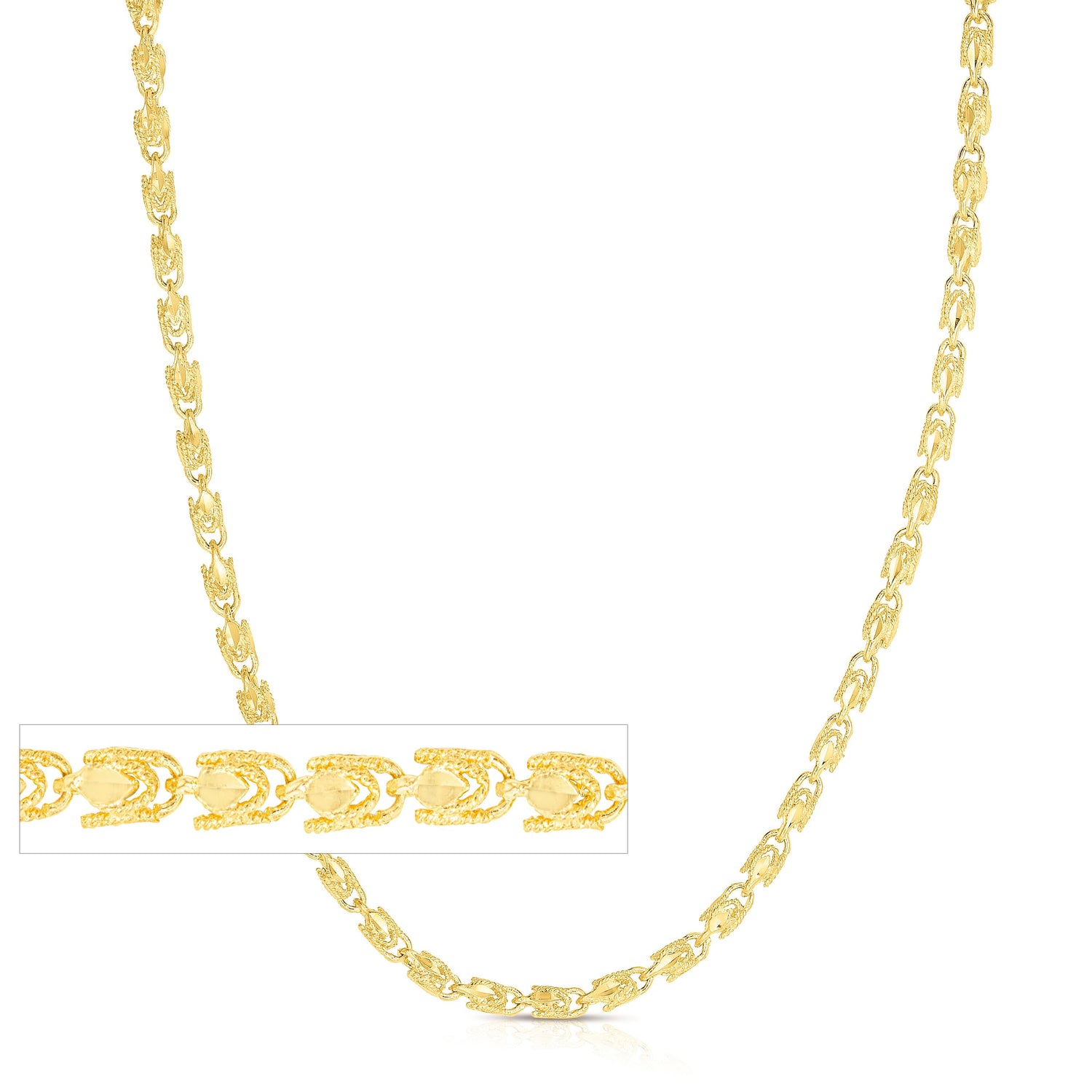 10k Yellow Gold 2.5mm Solid Turkish Rope Chain Necklace